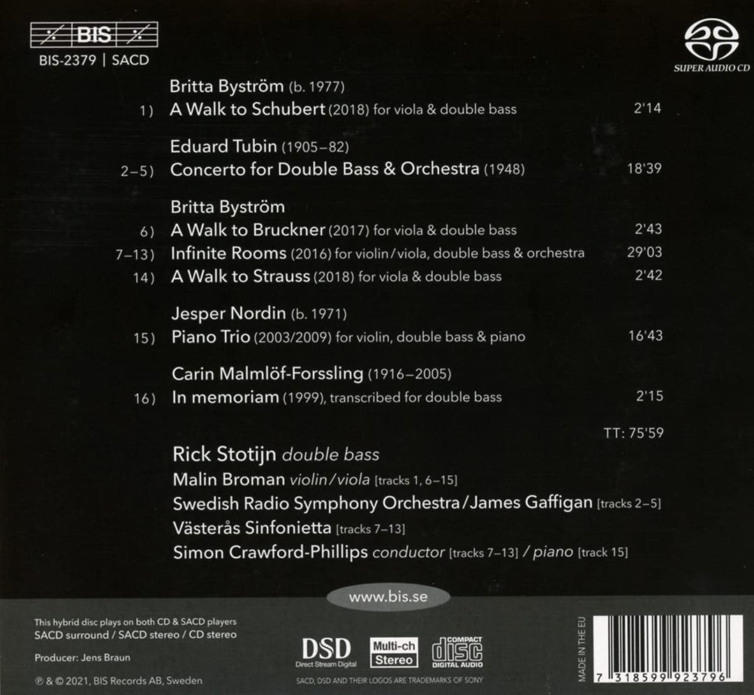 Zurück nach Stockhome [Rick Stotijn; Malin Broman; Schwedisches Radio-Sinfonieorchester; Västerås Sinfonietta; Simon Crawford-Phillips; James Gaffigan] [Bis: BIS2379] [Audio CD]