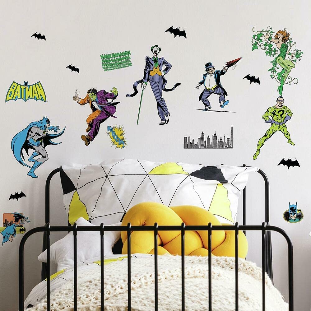 RoomMates RMK4938SCS Batman Villains Aufkleber zum Abziehen und Aufkleben, Blau, Grün, Schwarz