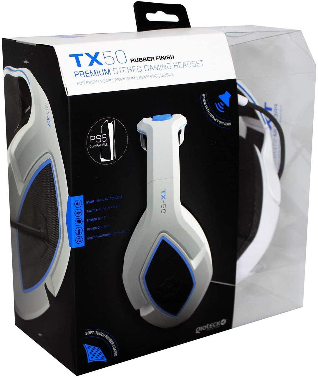 Gioteck TX-50 Wired Stereo Gaming Headset (PS5) (Weiß/Blau) (4/16) (PS5)