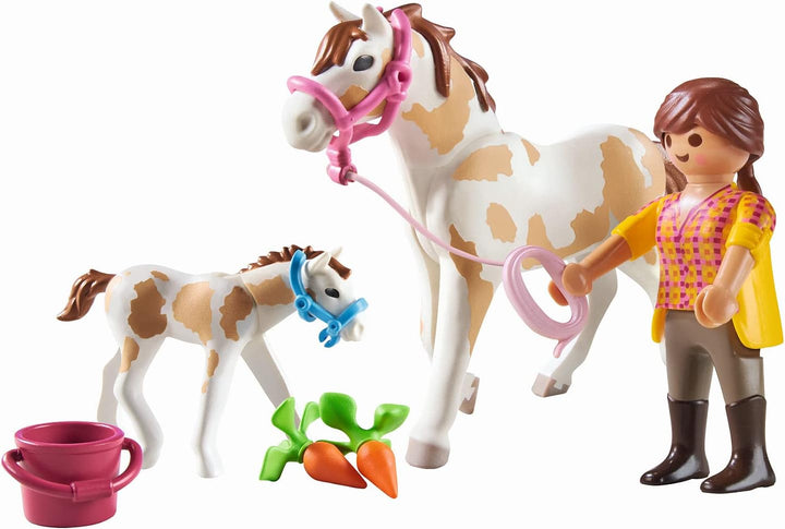 Playmobil 71243 Country Horse with Foal, Animals for the Riding Stable and farm