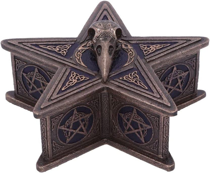 Nemesis Now Pentagramm-Raben-Box, 16,5 cm, Bronze