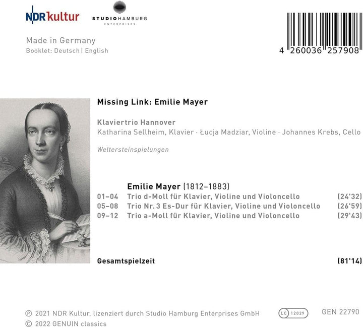 Mayer: Missing Link [Katharina Sellheim; Łucja Madziar; Johannes Krebs] [Genuin Classics: GEN22790] [Audio CD]