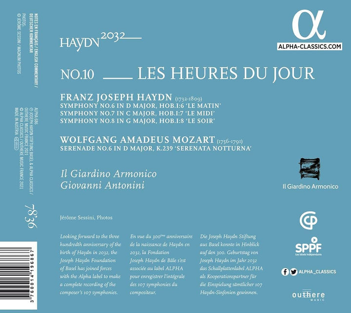 Haydn 2032, Bd. 10: Les heures du jour [Audio-CD]