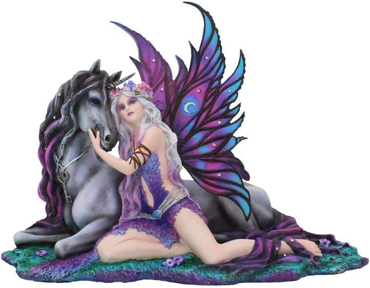 Nemesis Now Evania Feen-Einhorn-Figur, 40 cm, Lila, Kunstharz