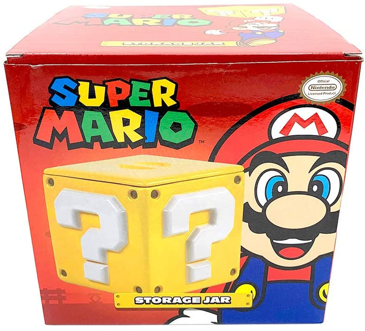 Super Mario Bros Fragezeichen-Block-Aufbewahrungs-Keksdose aus Keramik