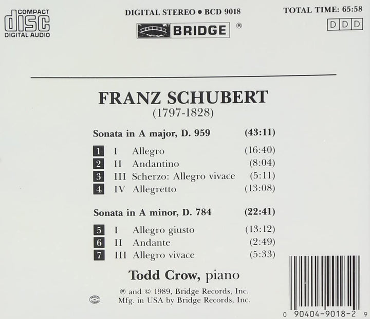 Schubert – Klaviersonaten, D784 &amp; 959 [Audio-CD]