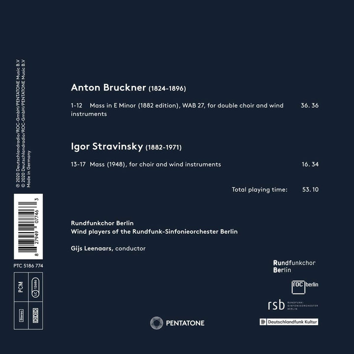 Rundfunkchor Berlin - Bruckner: Messe e-Moll; Strawinsky: Messe [Audio-CD]