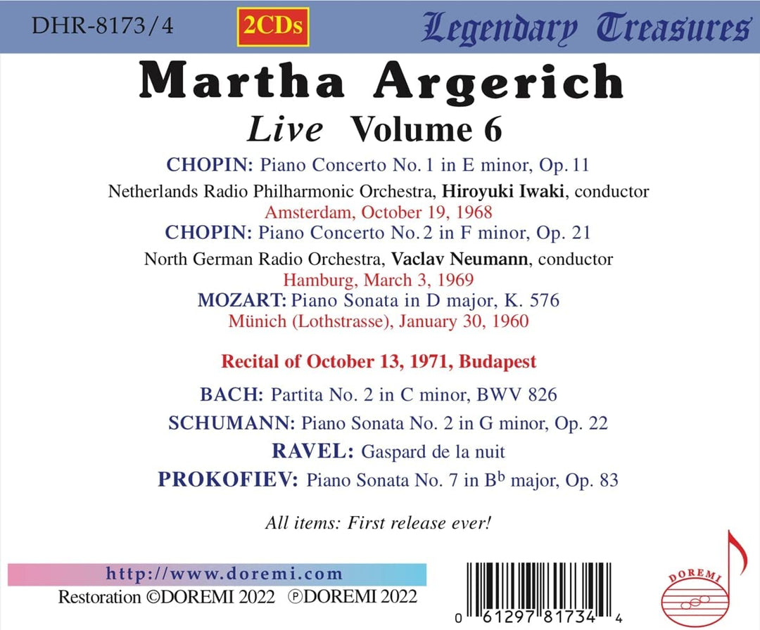 Argherich: Live, Vol. 6 [Martha Argerich; Netherlands Radio Philharmonic Orchest [Audio CD]