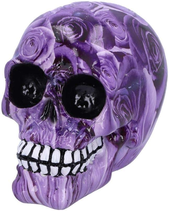 Nemesis Now Purple Romance Rose Print Mini 11 cm Totenkopf-Ornament