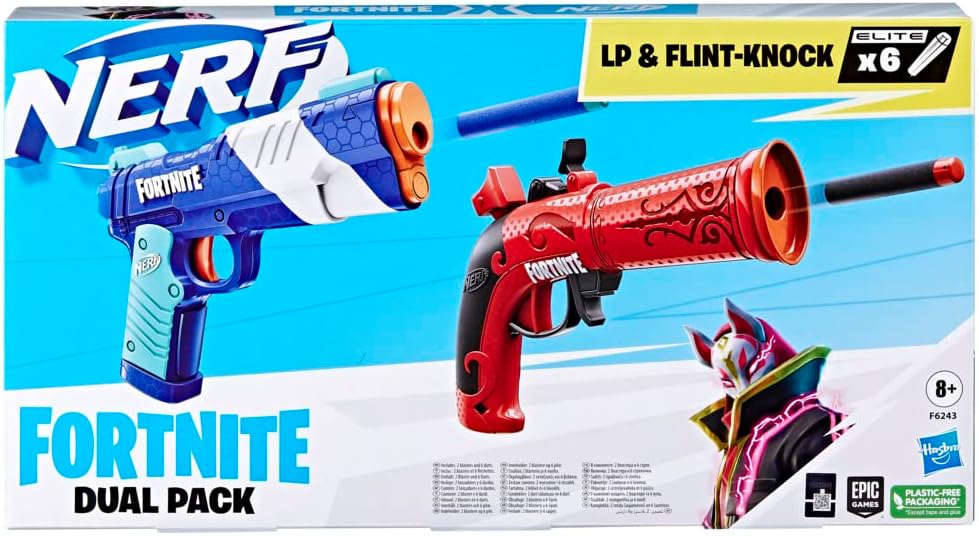 Nerf Fortnite Dual Pack, enthält 2 Fortnite Blaster und 6 Nerf Elite Darts