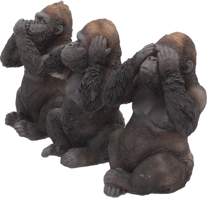 Nemesis Now H3523J7 Figur „Drei weise Gorillas“, 13,5 cm, Schwarz