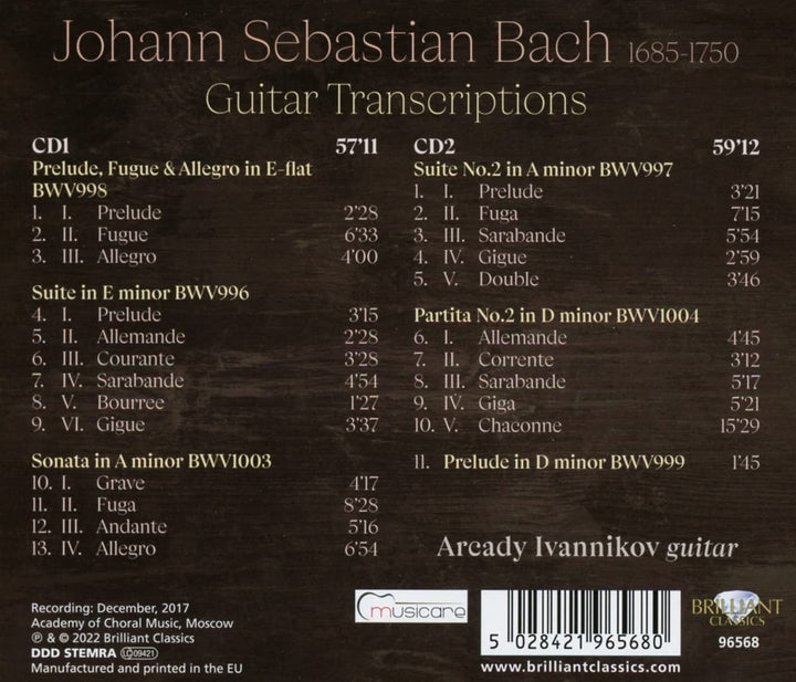 Arcady Ivannikov - JS Bach: Gitarrentranskriptionen [Audio-CD]