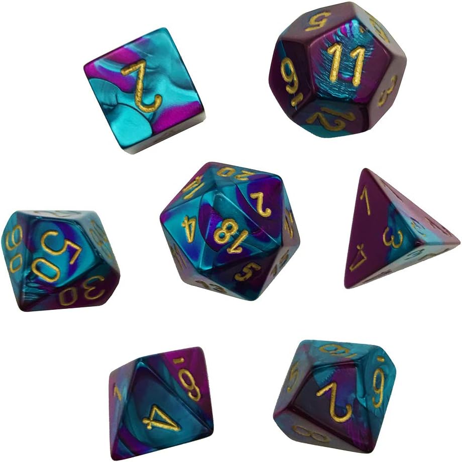 Chessex Says: CHX26449 Gemini Dice Set: Purple-Teal/Gold (7), one size