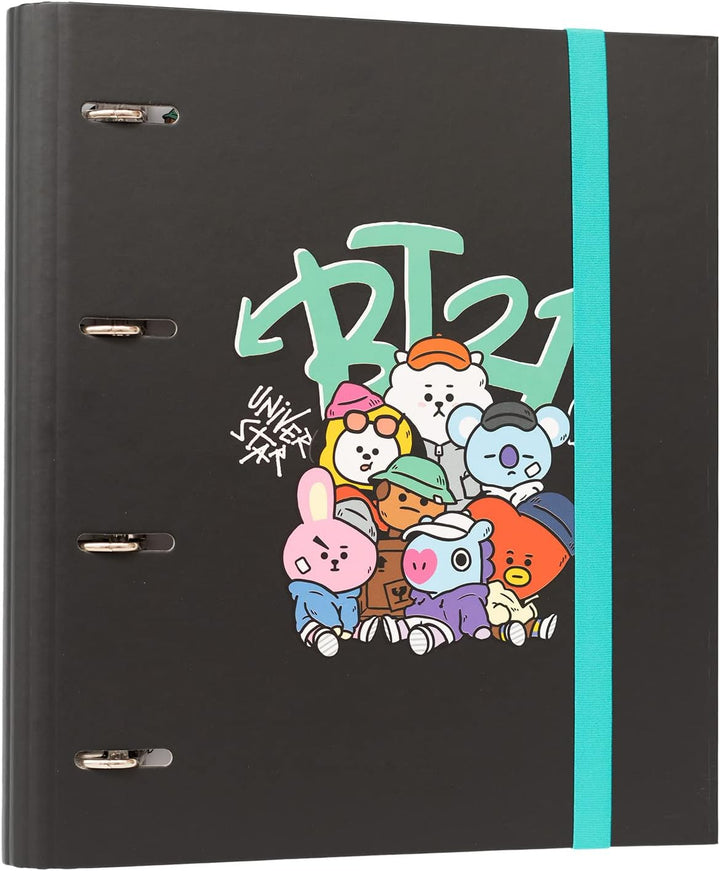 Grupo Erik BT21 Official Merchandise 4 Ring Binder | Premium A4 Folders Ring Binder