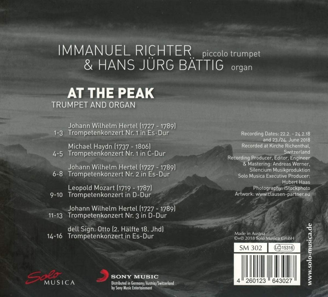 Trompete &amp; Orgel: [Immanuel Richter; Hans Jörg Böttig] [Solo Musica: SM302] [Audio CD]