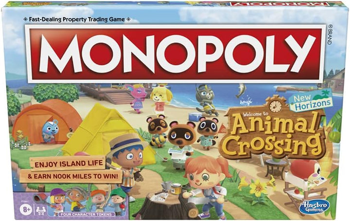 Monopoly Animal Crossing New Horizons Edition Brettspiel für Kinder ab 8 Jahren, unterhaltsames Spiel für 2–4 Spieler