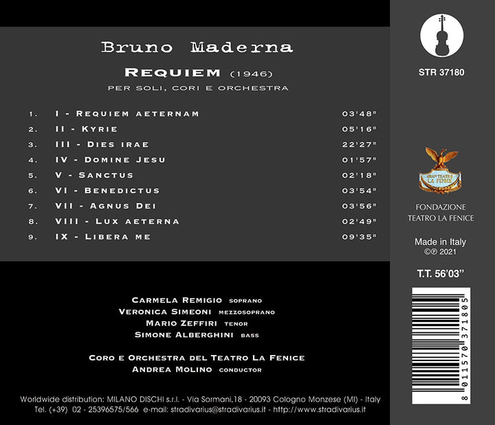 Maderna: Requiem [Carmela Remigio; Veronica Simeoni; Mario Zeffiri; Simone Alber [Audio-CD]