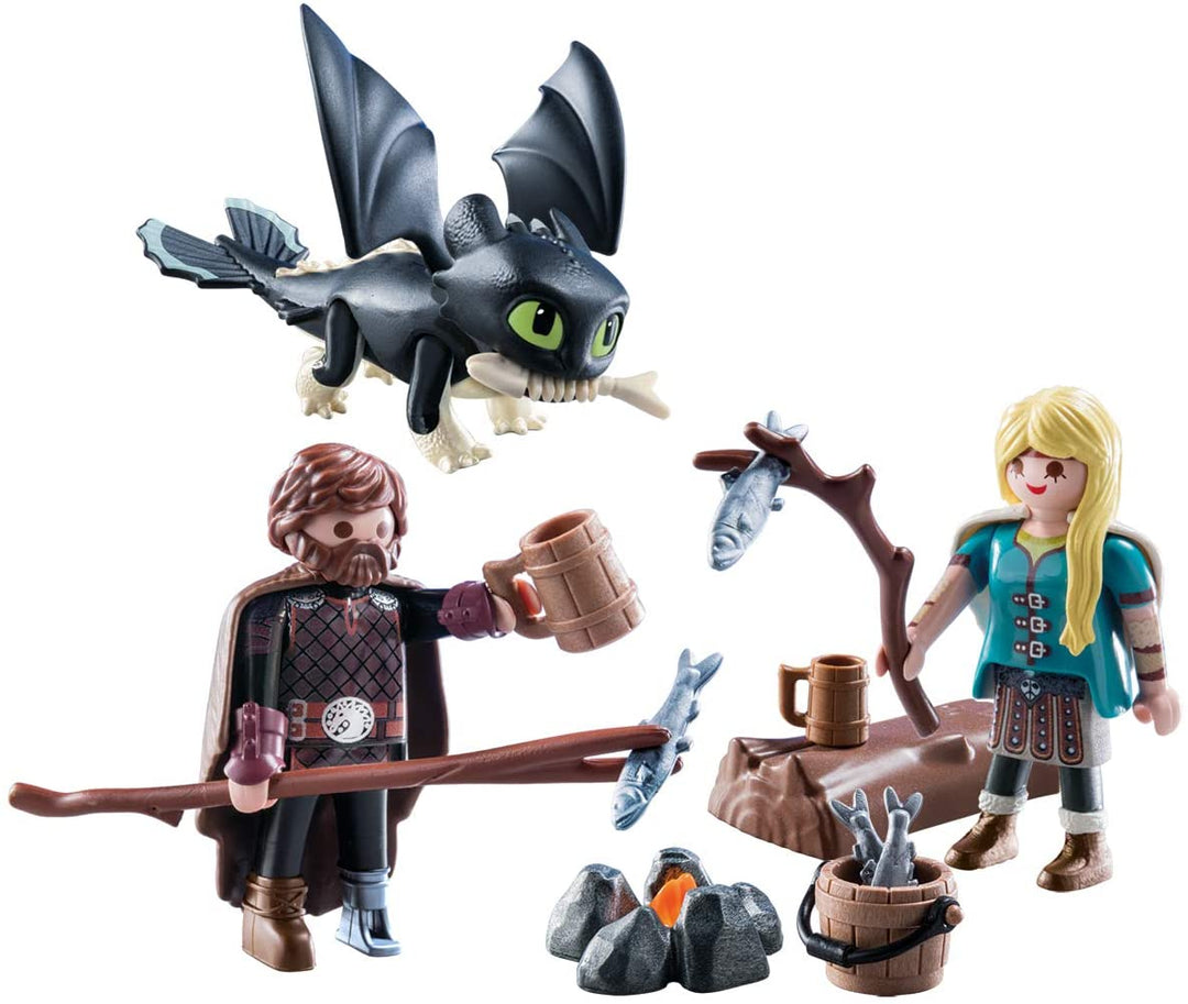 Playmobil 70040 DreamWorks Dragons, Hipo y Astrid con Baby Dragon