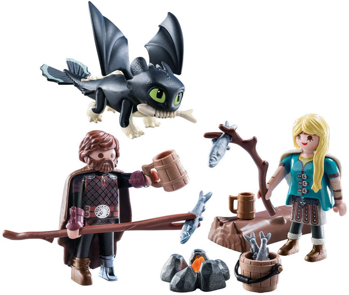 Playmobil 70040 DreamWorks Draken, Hik en Astrid met babydraak