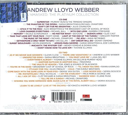 Webber, Andrew Lloyd – Unmasked: The Platinum Collection [Audio-CD]