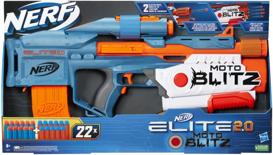 Nerf Elite 2.0 Motoblitz CS-10 Blaster, motorisierter 10-Dart-Blaster, Airblitz 6 D