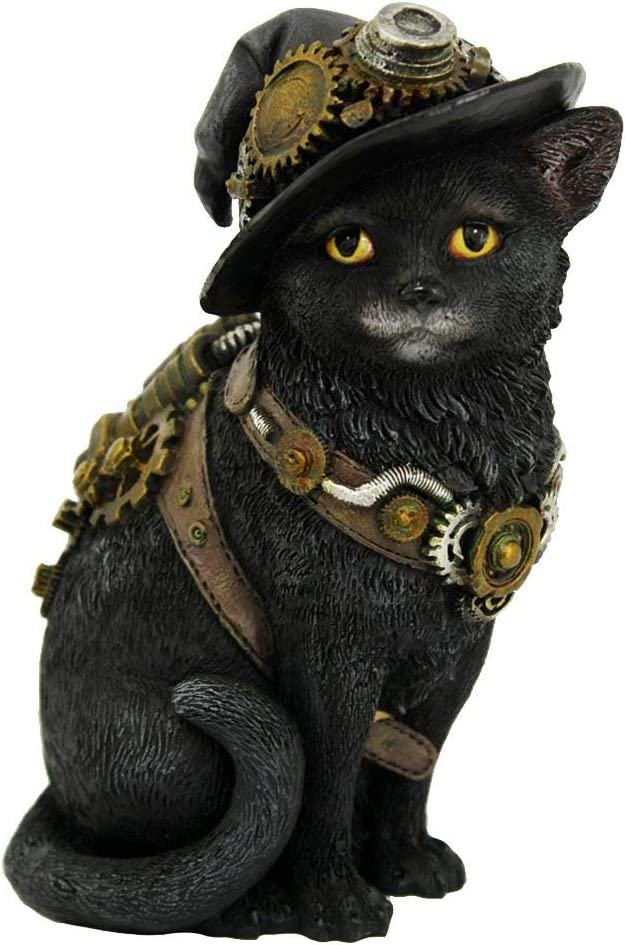 Nemesis Now D3893K8 Clockwork Kitty 16,5 cm Figur, Kunstharz, Schwarz