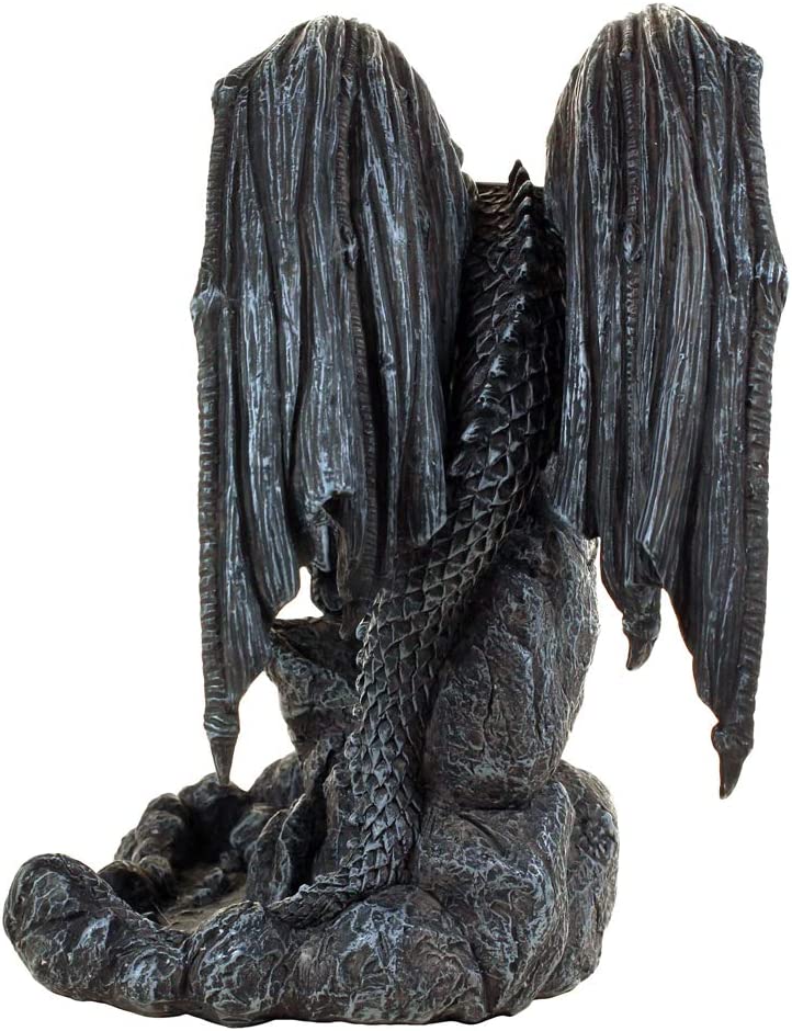 Nemesis Now Dragon Pool Backflow-Räuchergefäß, 19 cm, Schwarz, Harz, Einheitsgröße