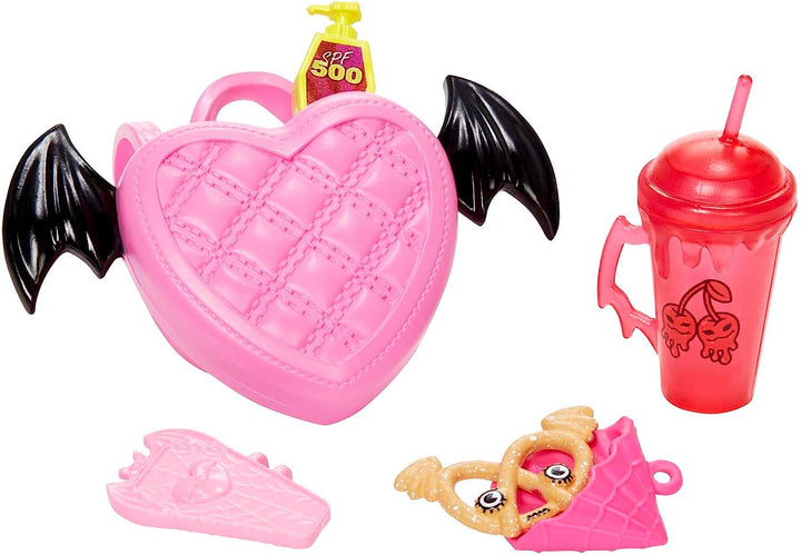 Monster High Puppe, Draculaura mit Zubehör und Haustierfledermaus, bewegliche Modepuppe