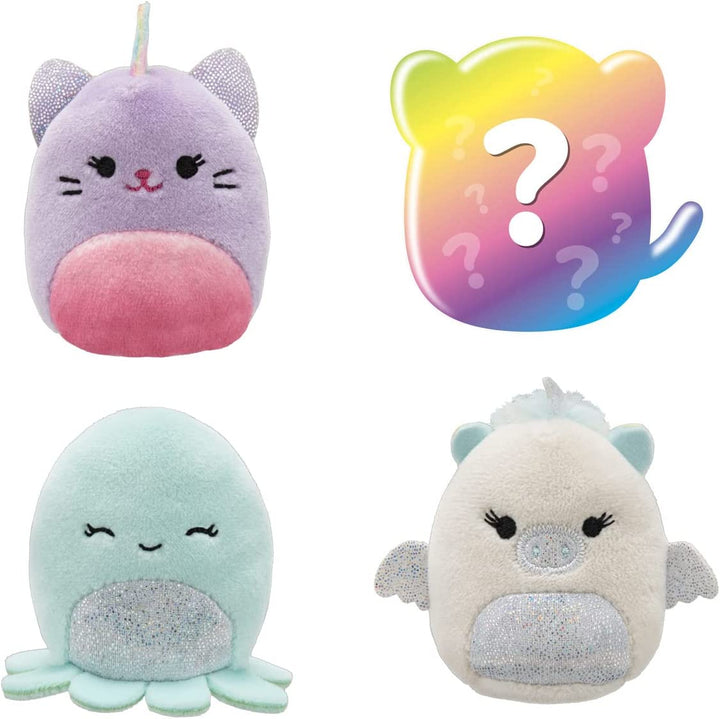 Squishville von Squishmallows SQM0327 Sparkle Squad Vier 2-Zoll-Plüschtiere für Kinder