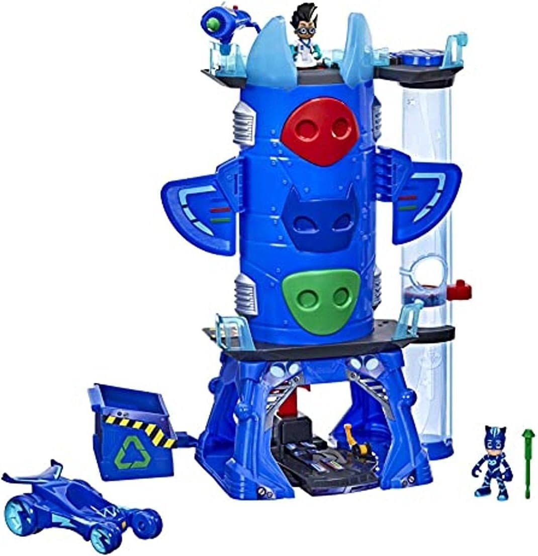 PJ MASKS F2101 Deluxe Battle HQ Vorschulspielzeug, Hauptquartier-Spielset mit 2 Actionfiguren und Fahrzeug für Kinder ab 3 Jahren