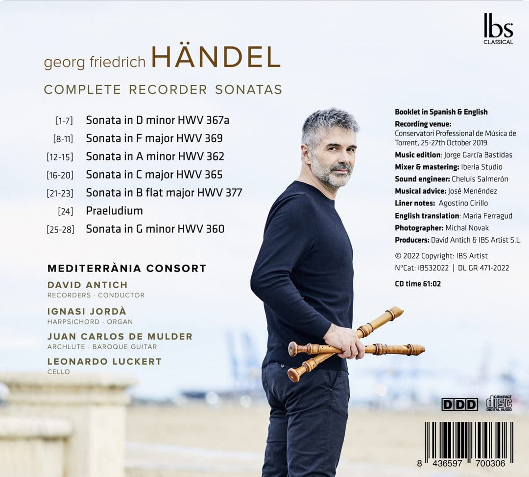 Handel: Complete Recorder Sonatas [David Antich; Mediterrània Consort] [Ibs Classical: IBS32022] [Audio CD]