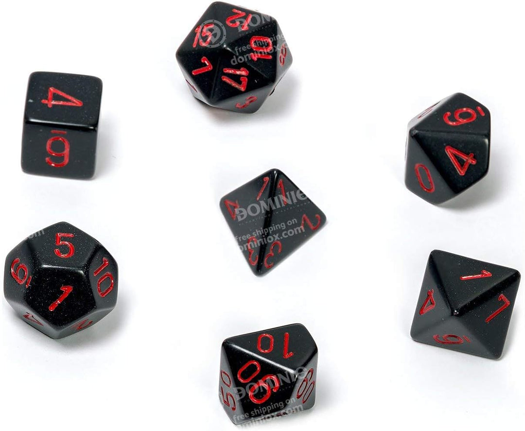 Chessex CHX25418 Dice-Opaque Black/Red Set