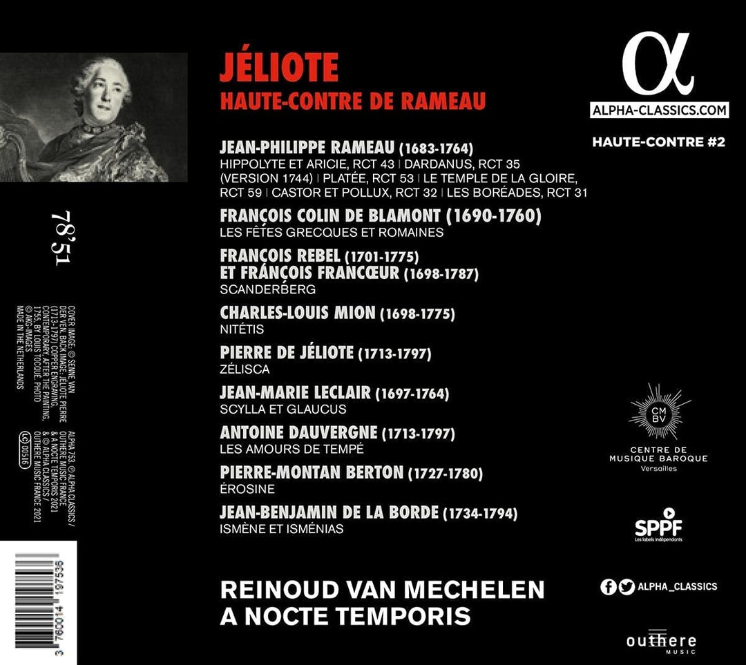 Reinoud Van Mechelen - Jéliote, haute-contre de Rameau [Audio CD]