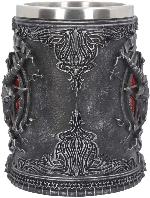 Nemesis Now Black, B4648N9 Baphomet Tankard 16.5cm Mug, Resin w/Stainless Steel,