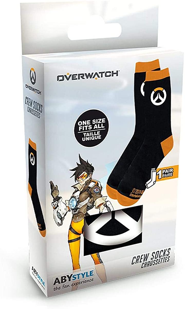 Overwatch Logo socks one size (38 - 43) black/orange, printed, 74% cotton, 24% polyester, 2% elastane.