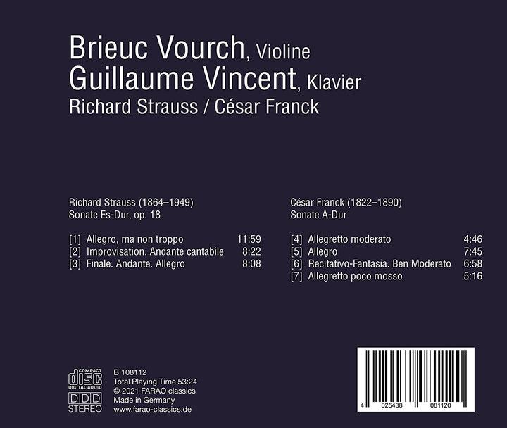 Strauss &amp; Franck Violinsonate [Brieuc Vourch; Guillaume Vincent] [Farao Classics: B108112] [Audio CD]