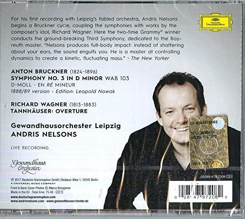 Bruckner: Symphony No. 3 - Gewandhausorchester Leipzig Andris Nelsons [Audio CD]