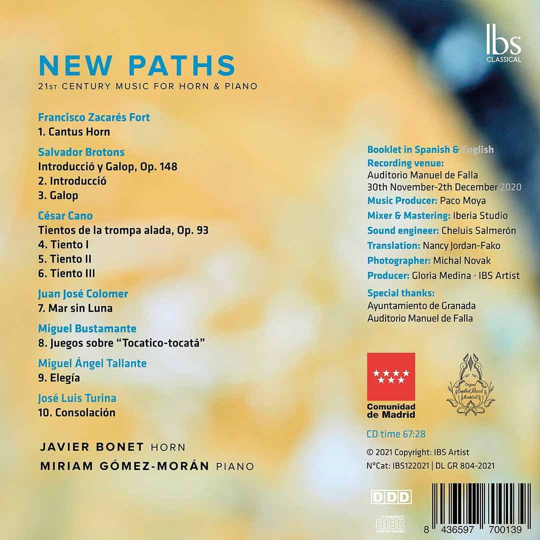 Neue Wege [Javier Bonet; Miriam Gómez-Morán] [Ibs Classical: IBS122021] [Audio CD] 