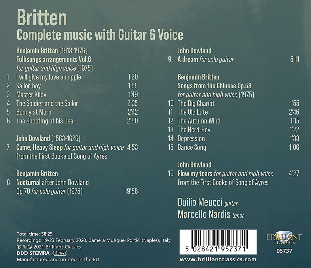 Britten; Komplette Musik mit Gitarre und Gesang [Audio-CD]