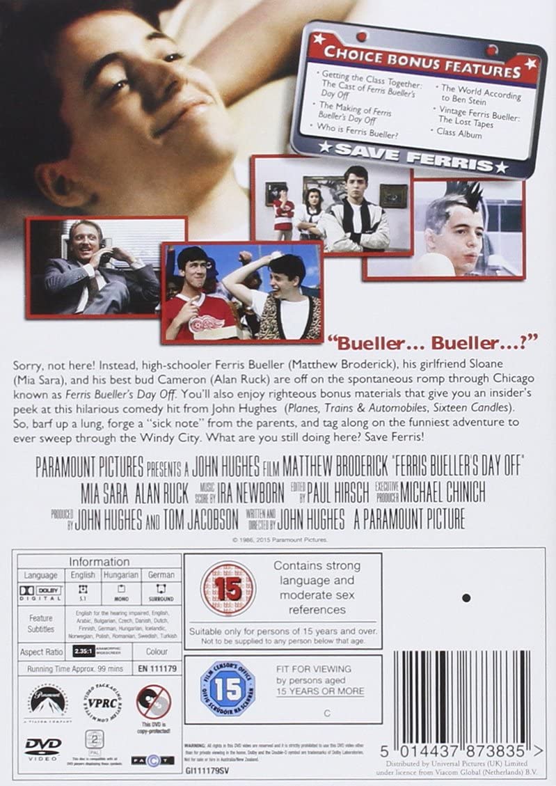 Ferris Bueller's Day Off – Bueller... [1986] [DVD]