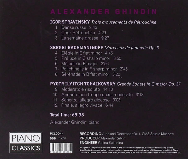 Alexander Ghindin – Alexander Ghindin spielt Strawinsky, Rach [Audio-CD]