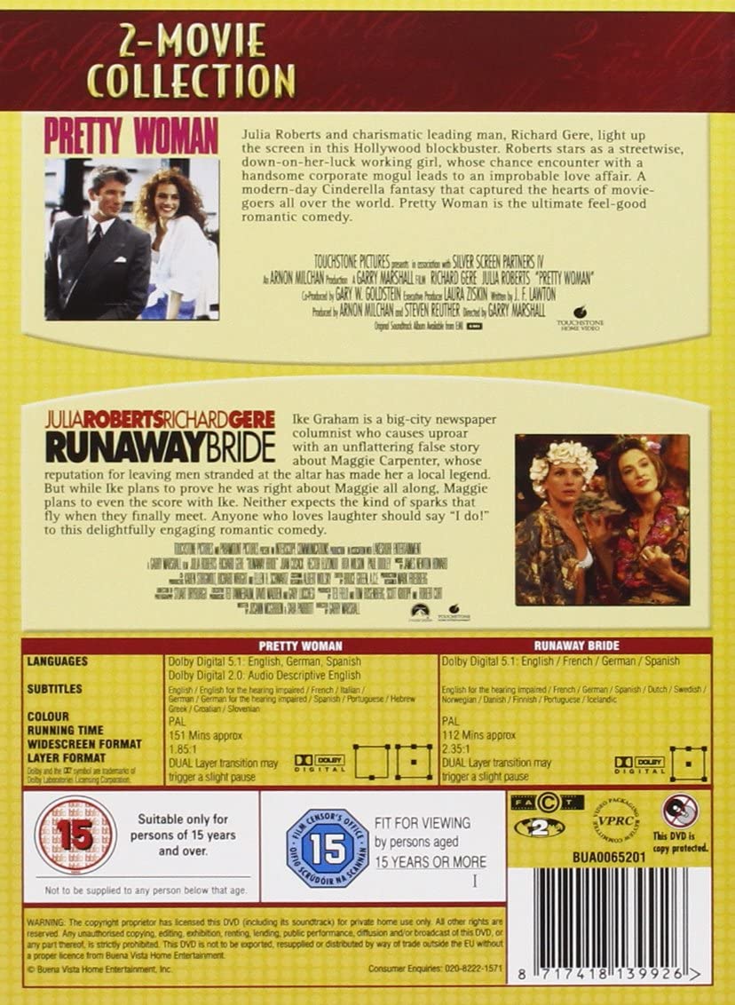 Pretty Woman/The Runaway Bride – Rom-Com [DVD]