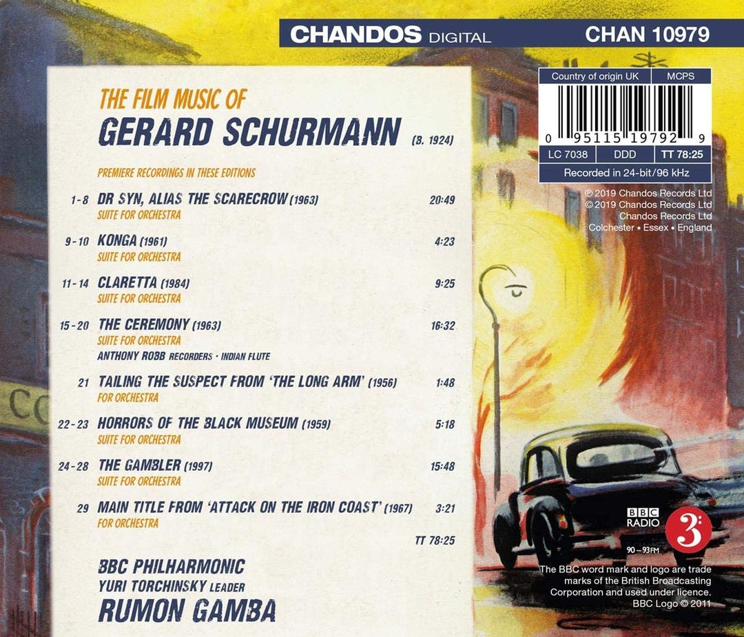 The Film Music Of Schurmann [BBC Philharmonic; Rumon Gamba] [Chandos: CHAN 10979] [Audio CD]