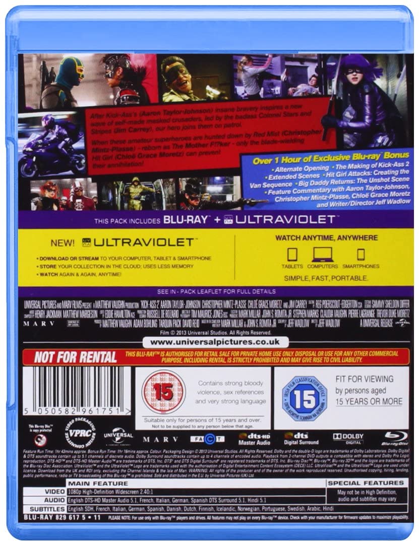 Kick-Ass 2 [2013] [Region Free] – Action/Komödie [Blu-ray]