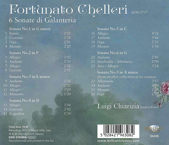 Chelleri, 6 Sonate di Galanteria [Audio-CD]