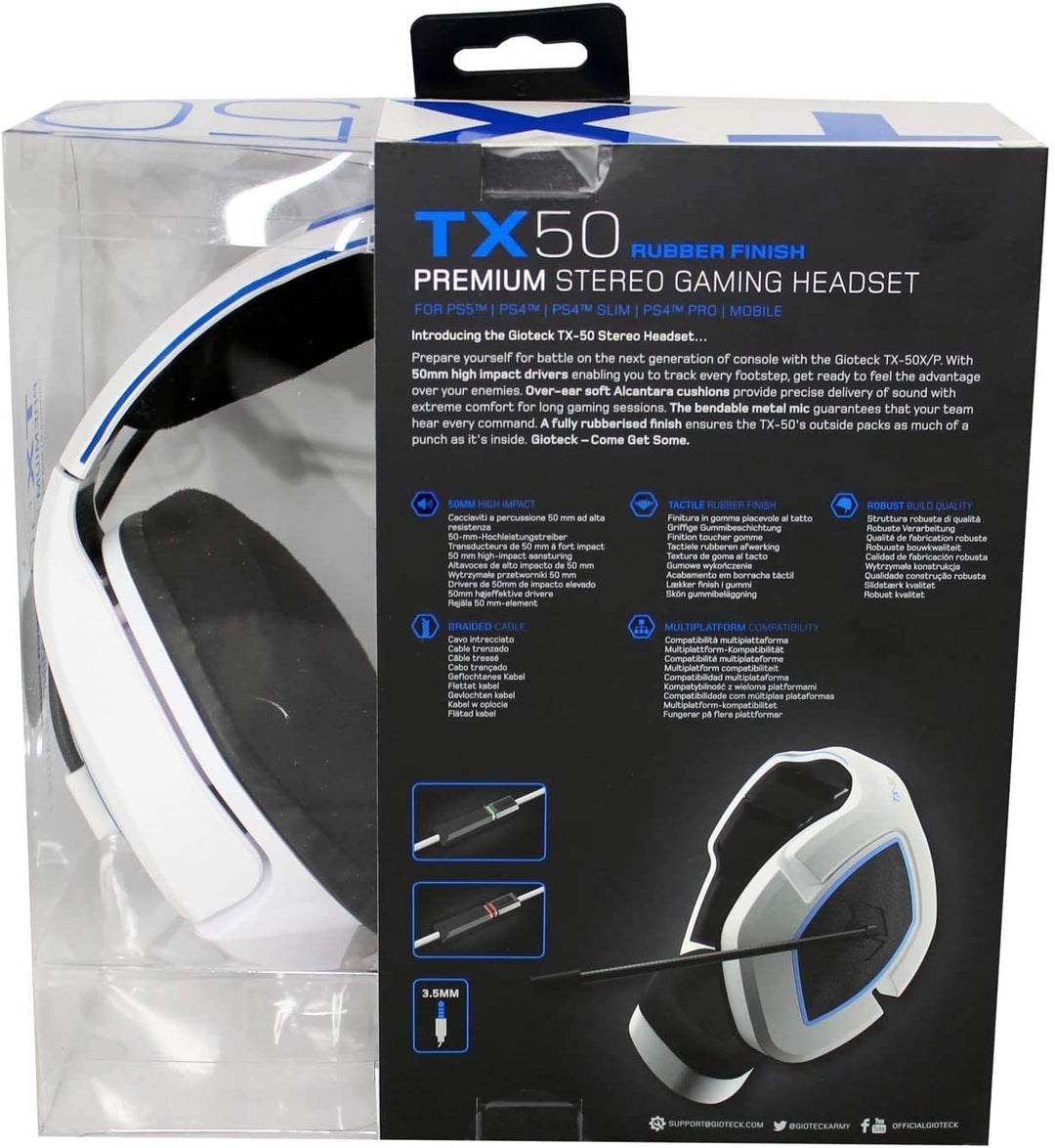 Gioteck TX-50 Wired Stereo Gaming Headset (PS5) (Weiß/Blau) (4/16) (PS5)