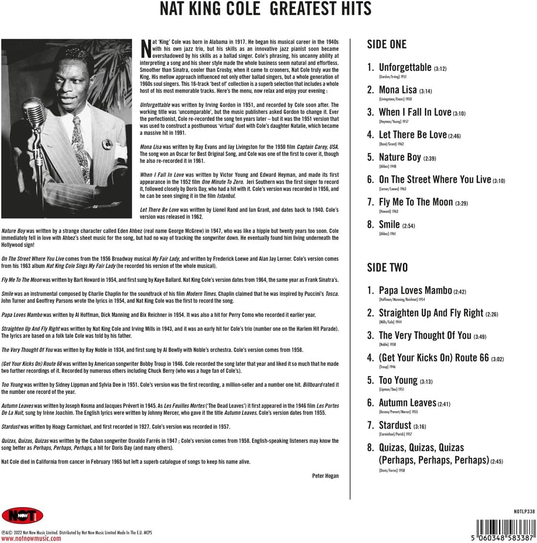 Nat King Cole – Greatest Hits (180g blaue Vinyl-LP) [VINYL]