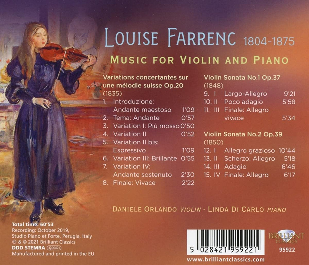 Daniele Orlando - Farrenc: Musik für Violine und Klavier [Audio-CD]