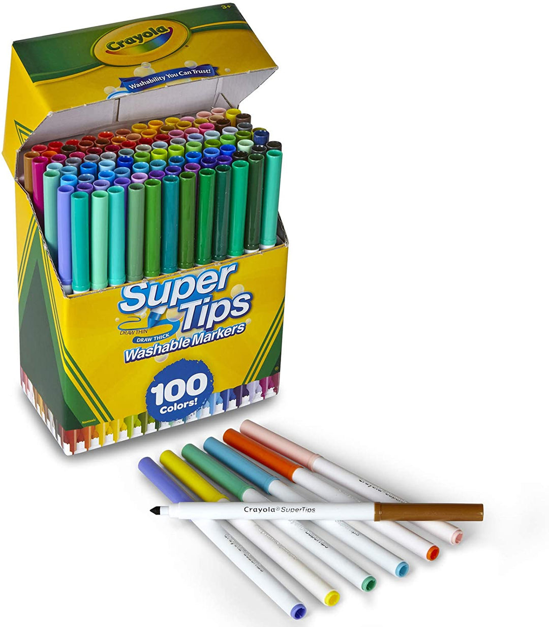 Crayola Super Tips waschbare Marker (100 Stück, mehrfarbig)