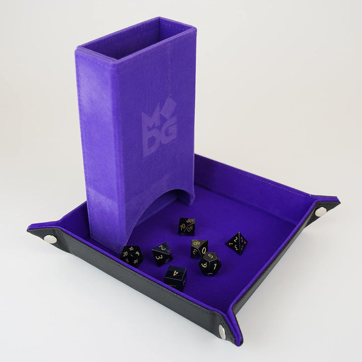 Metallic Dice Games FanRoll Fold Up Dice Tower: Purple, Role Playing Game Dice Accessories for Dungeons and Dragons